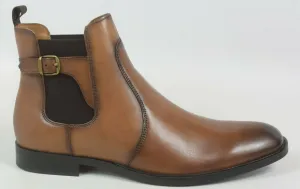 Alfani Men's Ramon Leather Chelsea Boots  Color Tan Leather Size 12M