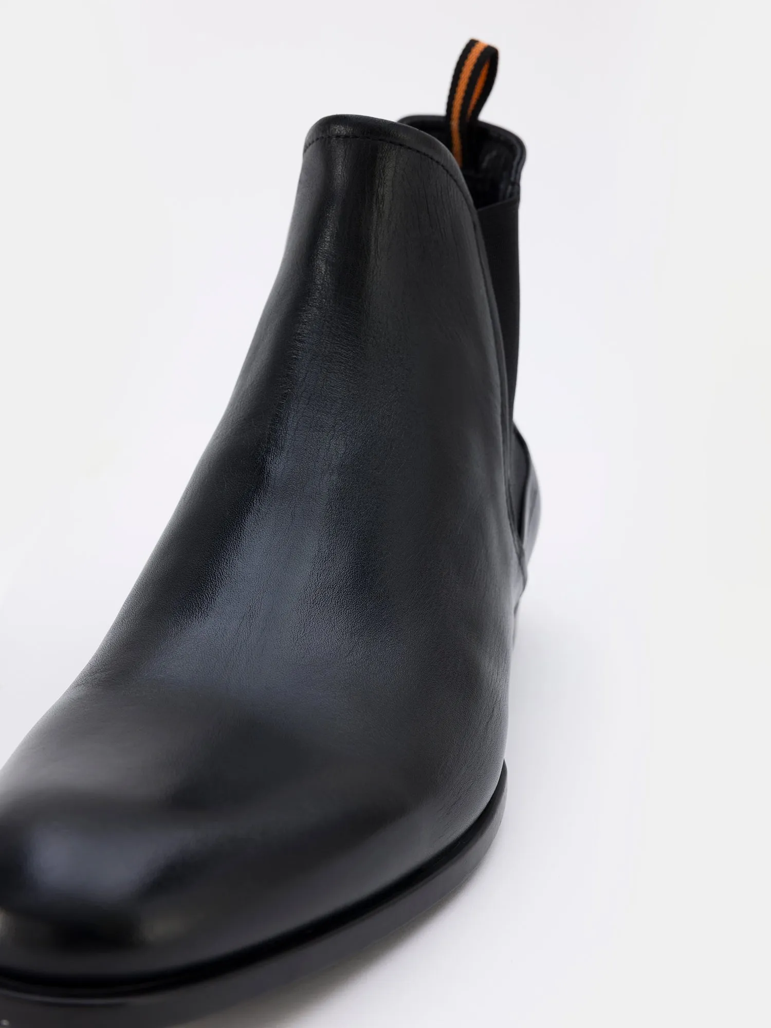Black Leather Chelsea Boots