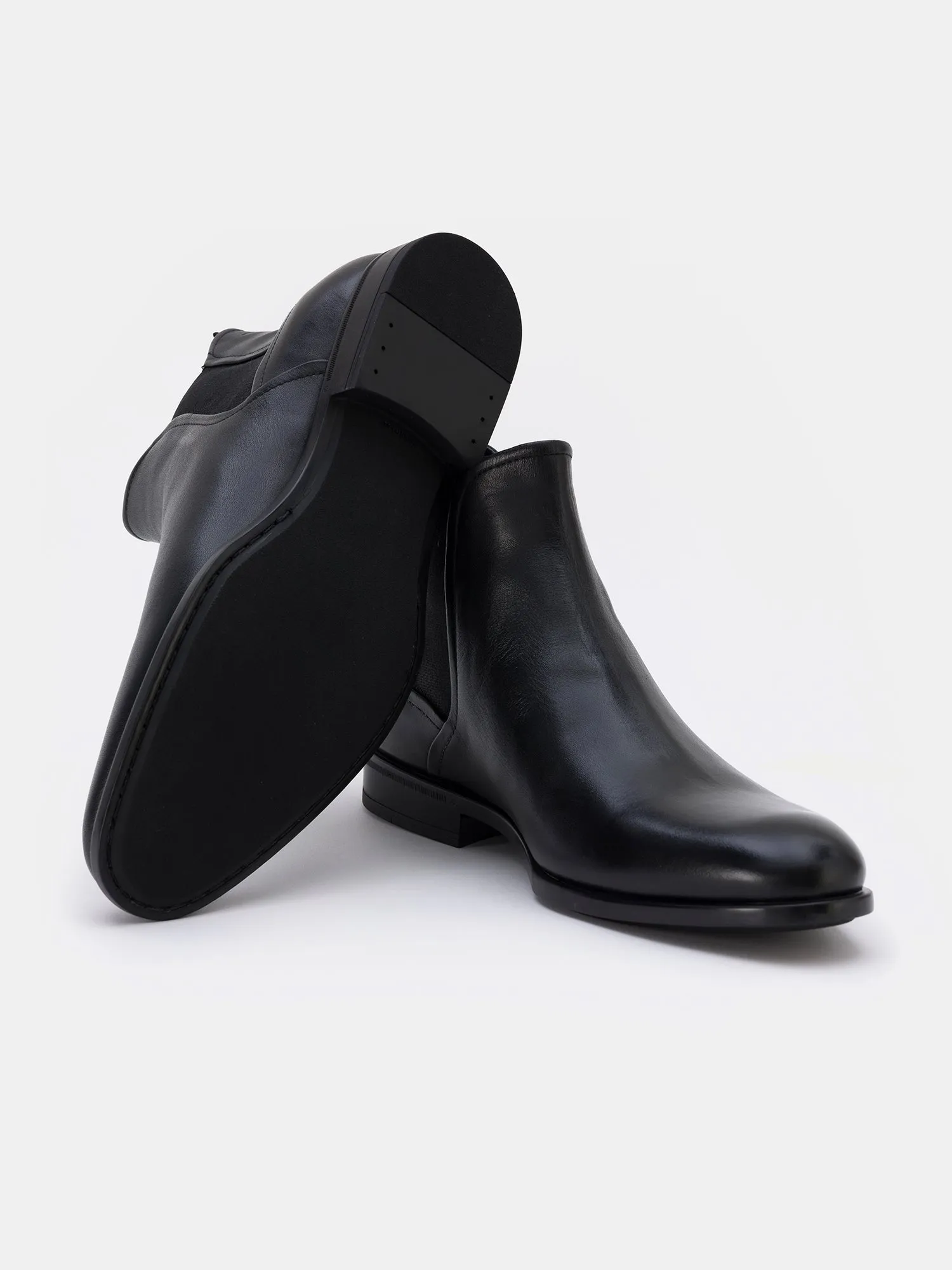 Black Leather Chelsea Boots