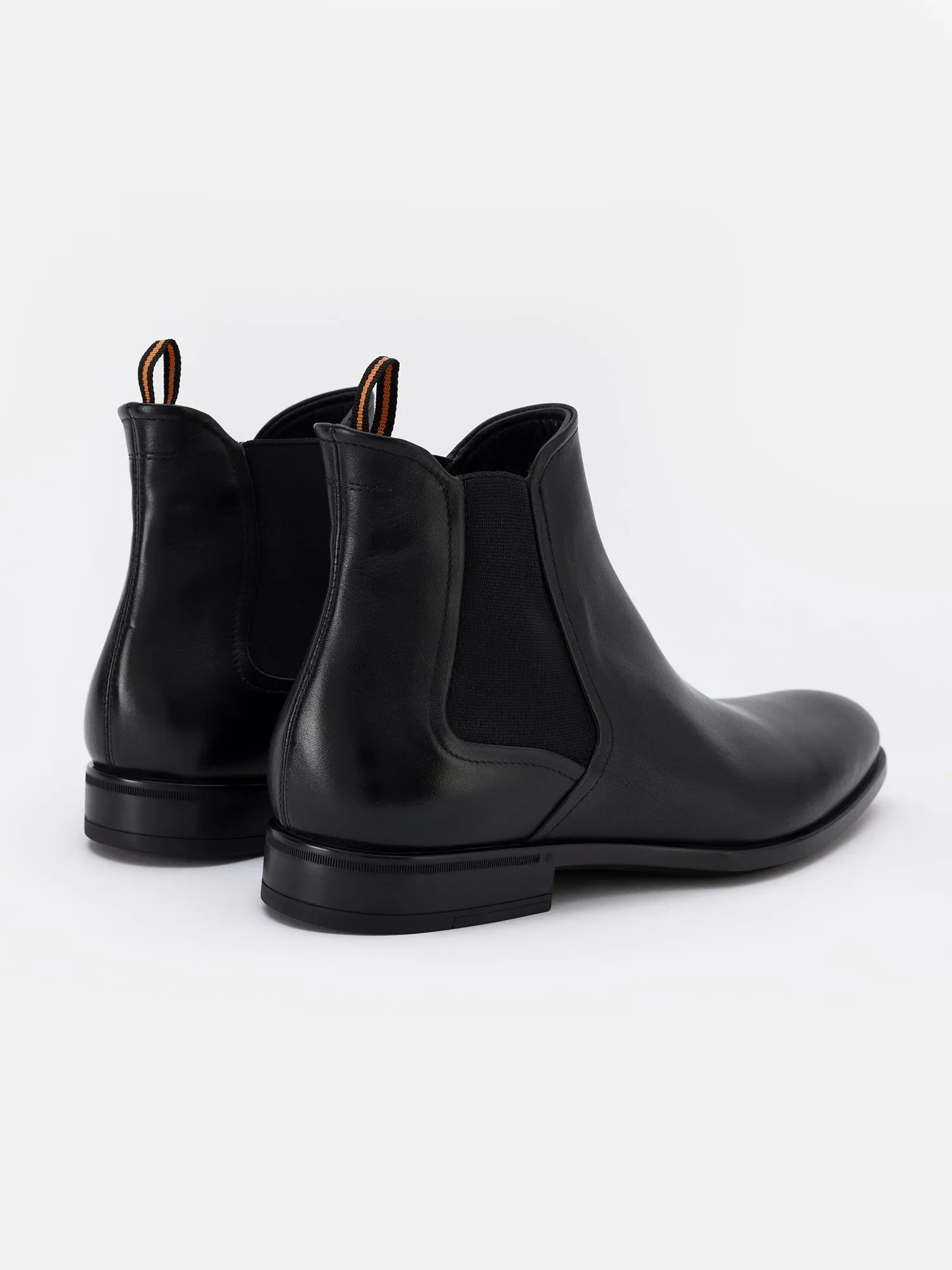 Black Leather Chelsea Boots