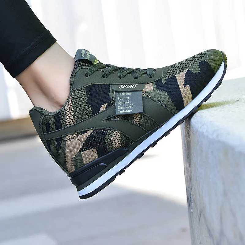 Camouflage Height Boost Sneakers – Casual & Sporty Style
