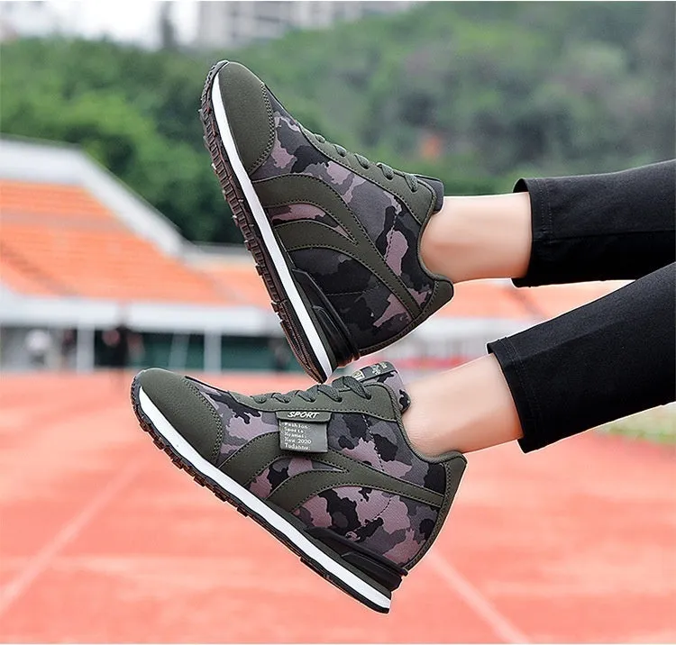 Camouflage Height Boost Sneakers – Casual & Sporty Style