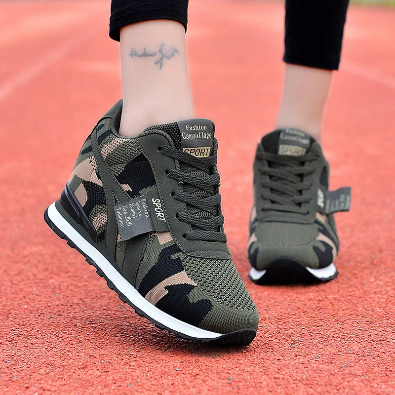 Camouflage Height Boost Sneakers – Casual & Sporty Style