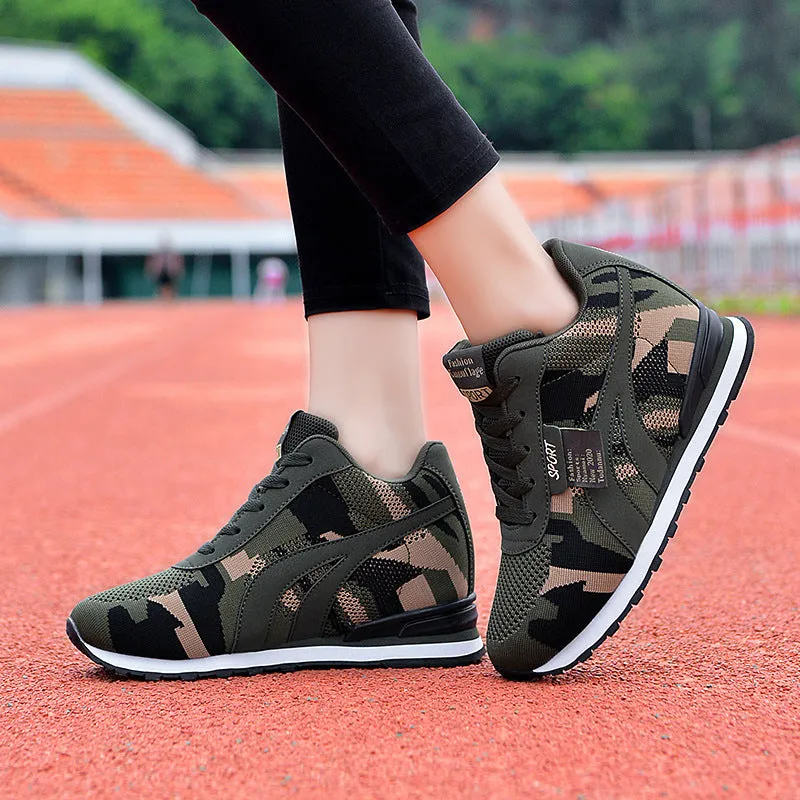 Camouflage Height Boost Sneakers – Casual & Sporty Style