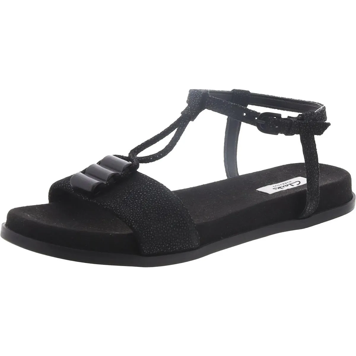 Clarks Womens Agean Cool Adjustable Flat Ankle Strap