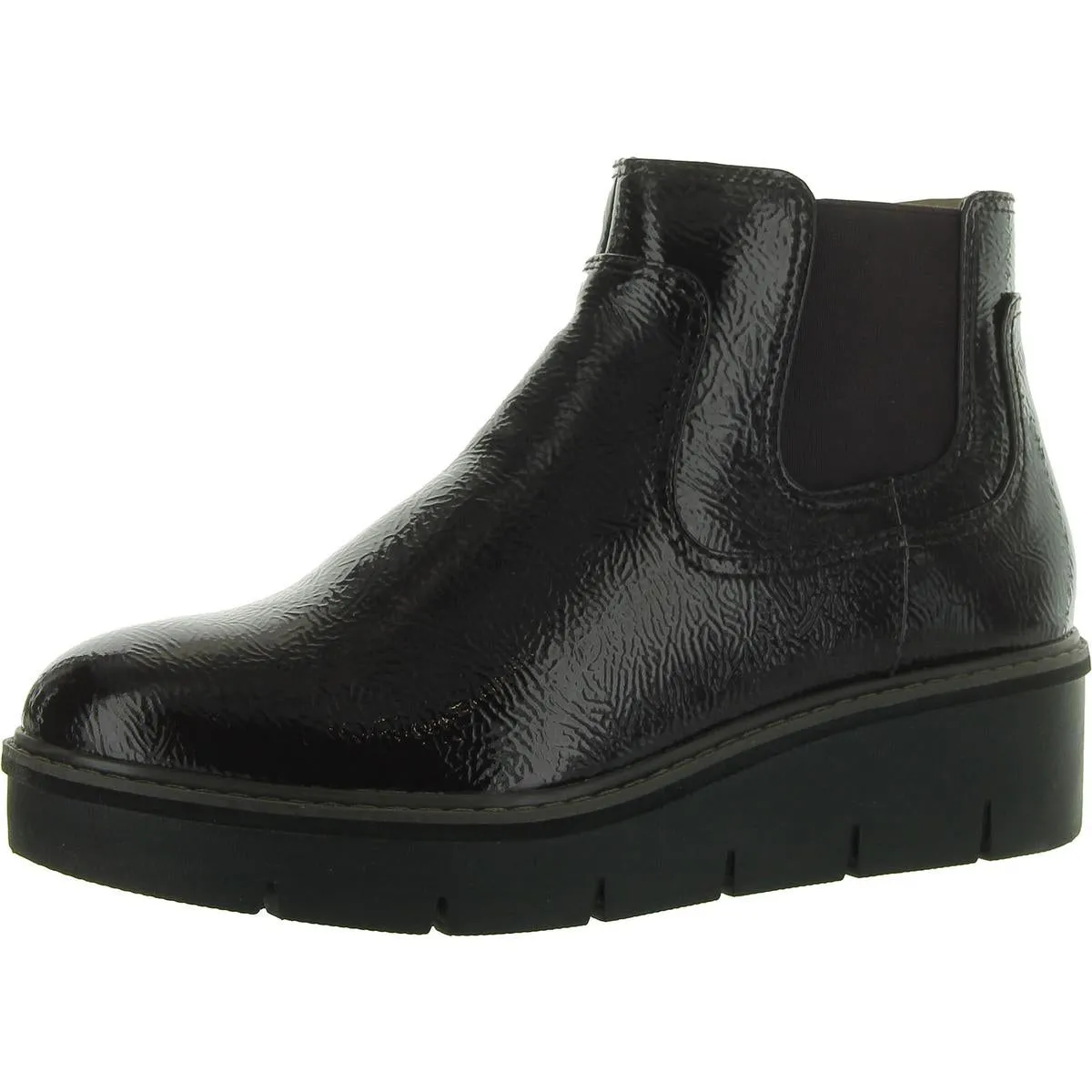 Clarks Womens AIRABELL STYLE Faux Leather Wedge Ankle Boots