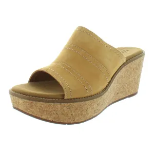 Clarks Womens Aisley Lily Suede Casual Wedge Sandals