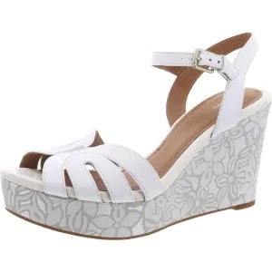 Clarks Womens Amelia Page Wedge Ankle Strap Wedge Sandals
