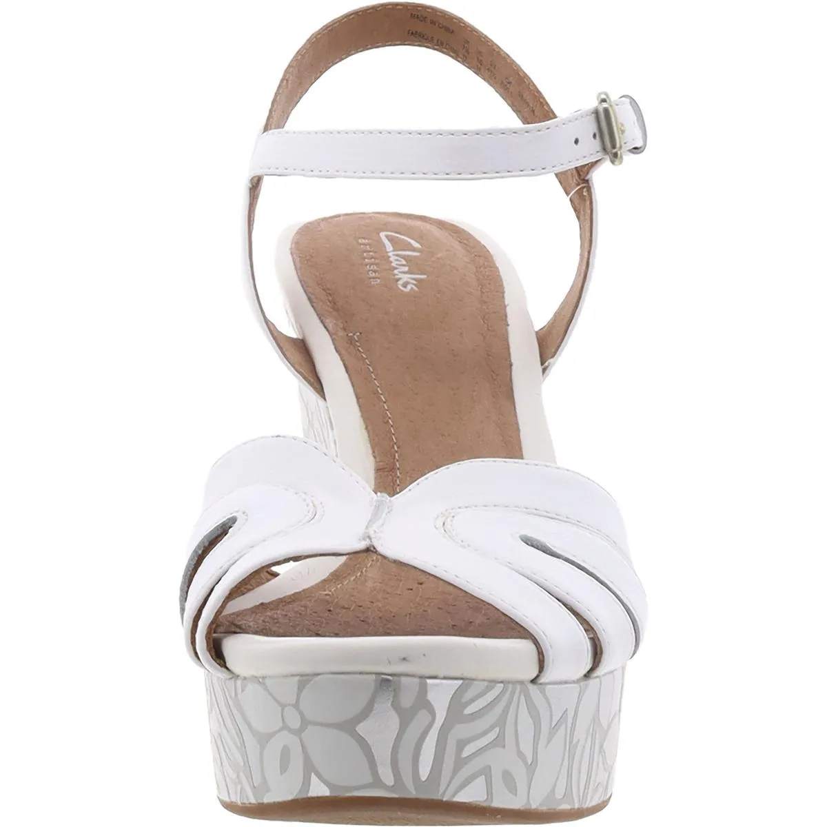Clarks Womens Amelia Page Wedge Ankle Strap Wedge Sandals