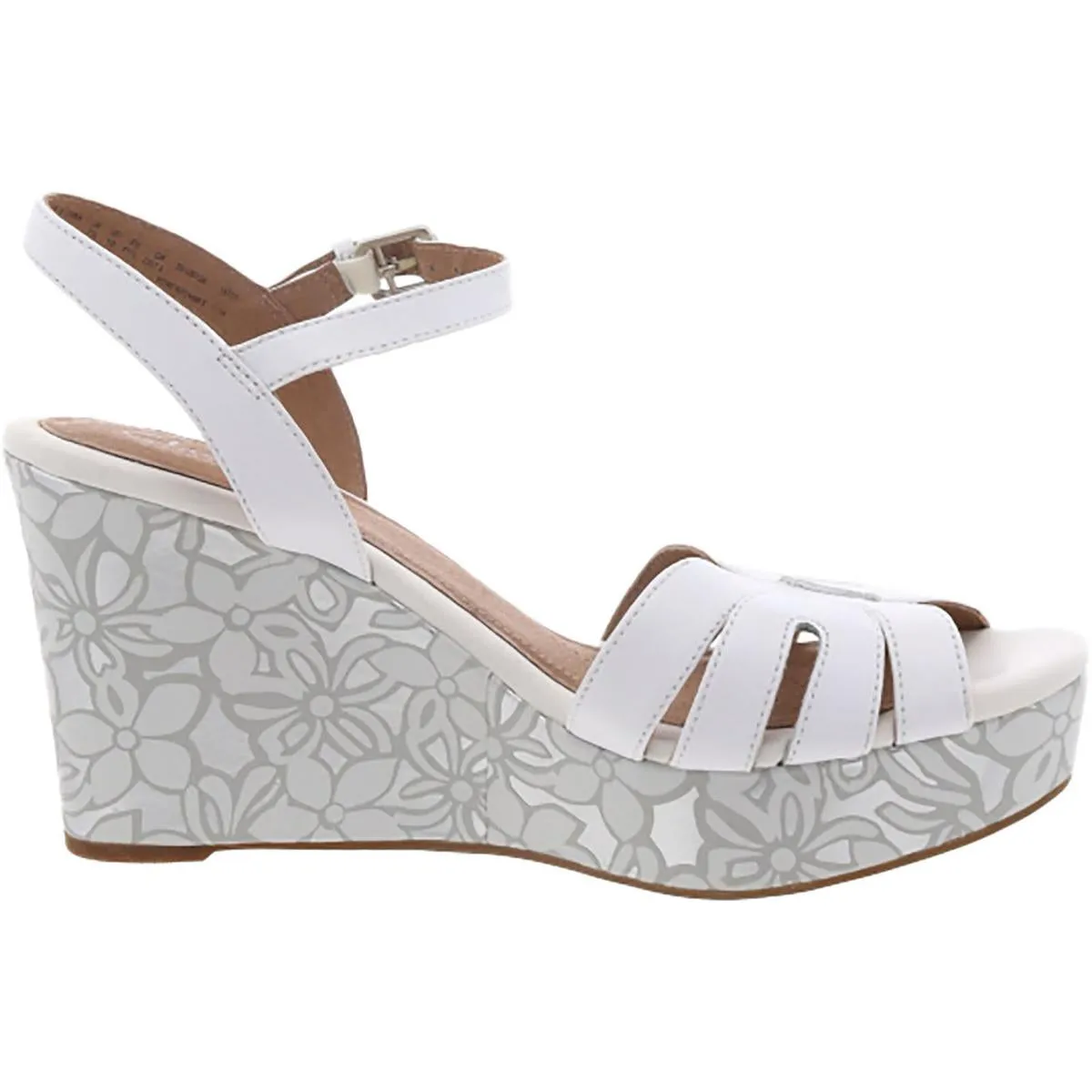 Clarks Womens Amelia Page Wedge Ankle Strap Wedge Sandals