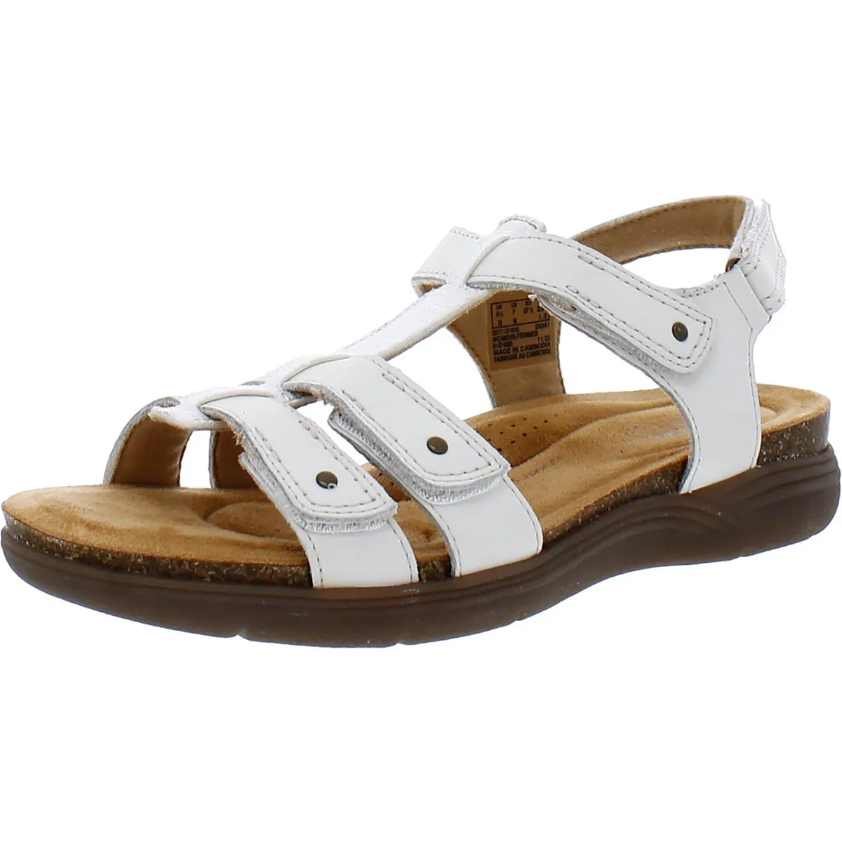 Clarks Womens April Cove  Comfort Insole Leather Ankle Strap