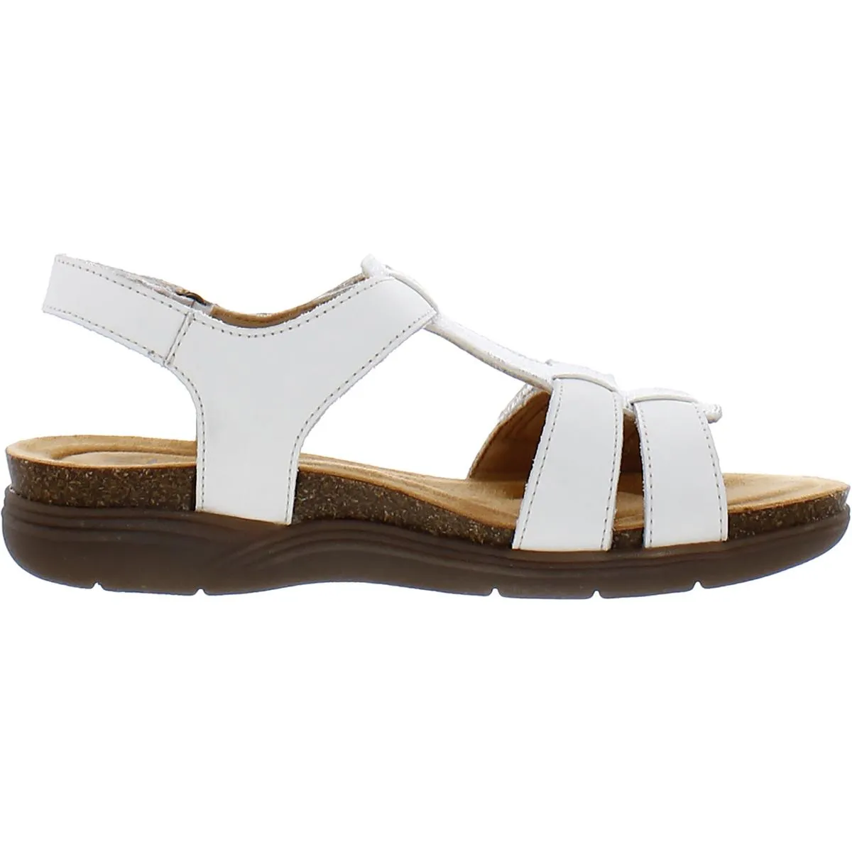 Clarks Womens April Cove  Comfort Insole Leather Ankle Strap