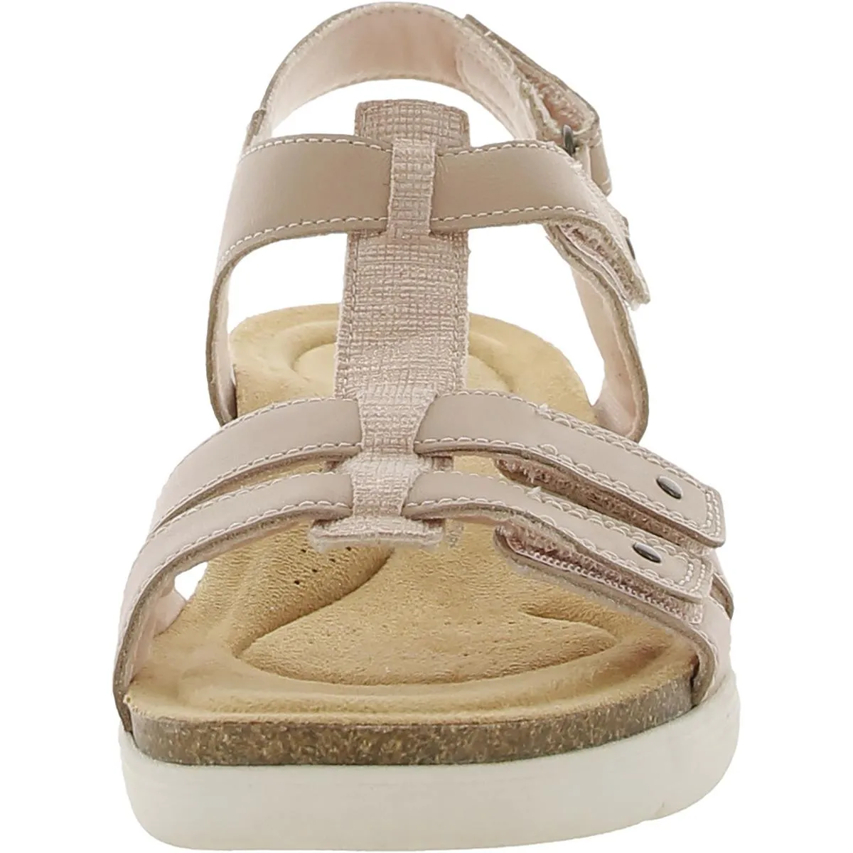 Clarks Womens April Cove Faux Leather Cushioned Footbed Slingback Sandals
