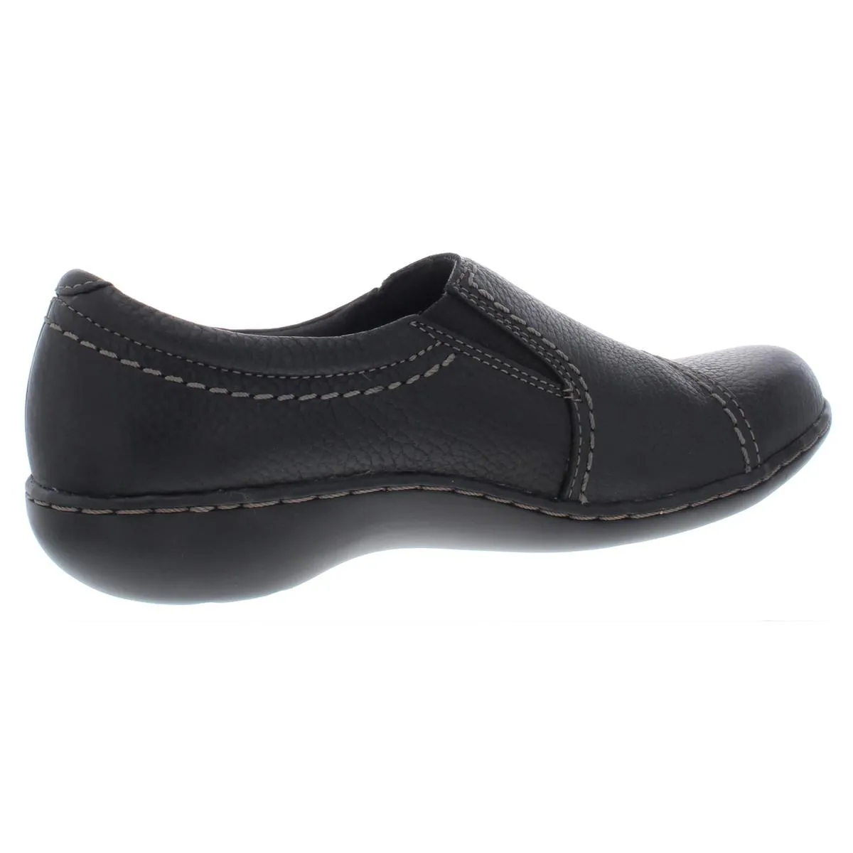 Clarks Womens Ashland Effie Leather Pebbled Clogs
