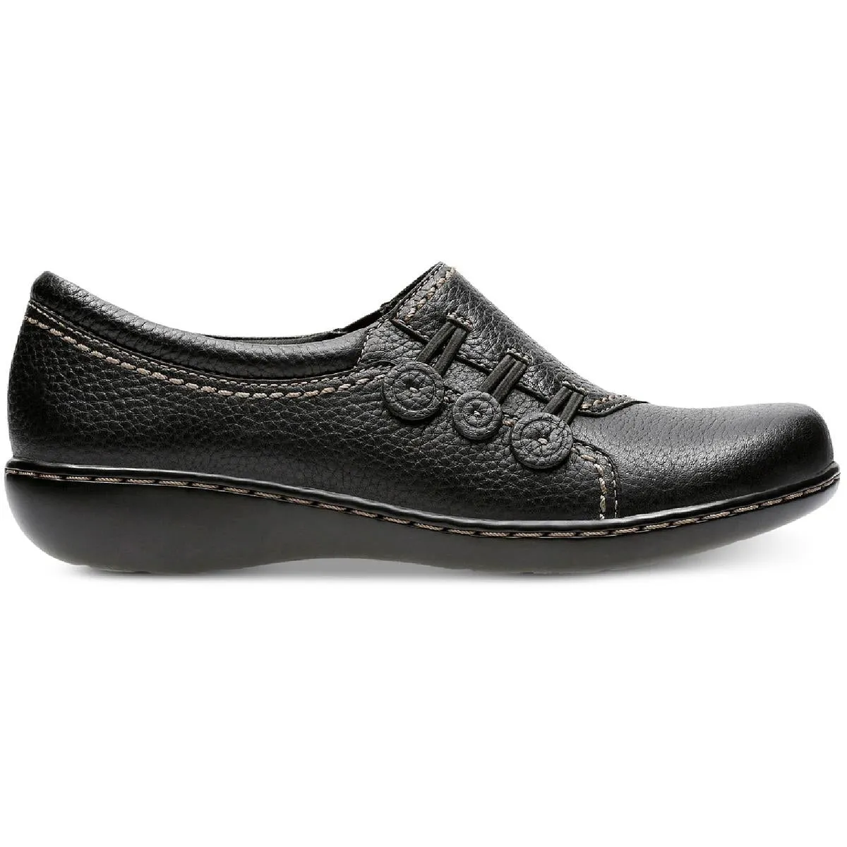 Clarks Womens Ashland Effie Leather Slip On Flats