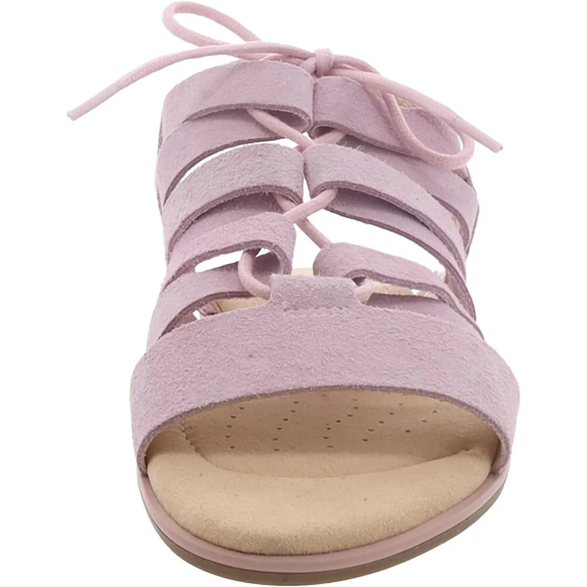 Clarks Womens Bay Tulip Suede Tie-Up Strappy Sandals
