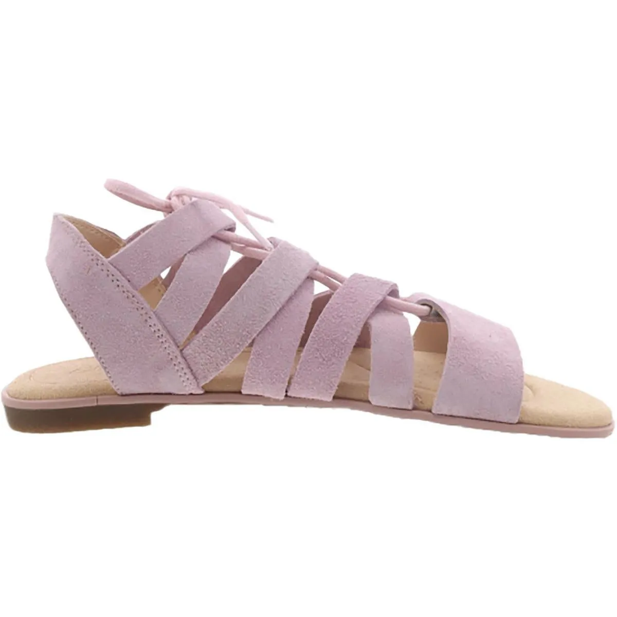 Clarks Womens Bay Tulip Suede Tie-Up Strappy Sandals
