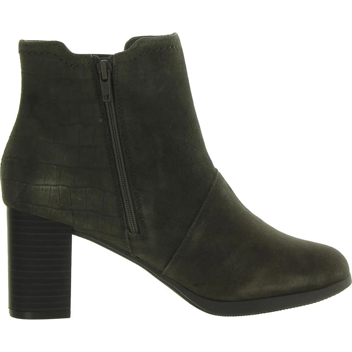 Clarks Womens BAYLA GLOW Leather Laceless Ankle Boots
