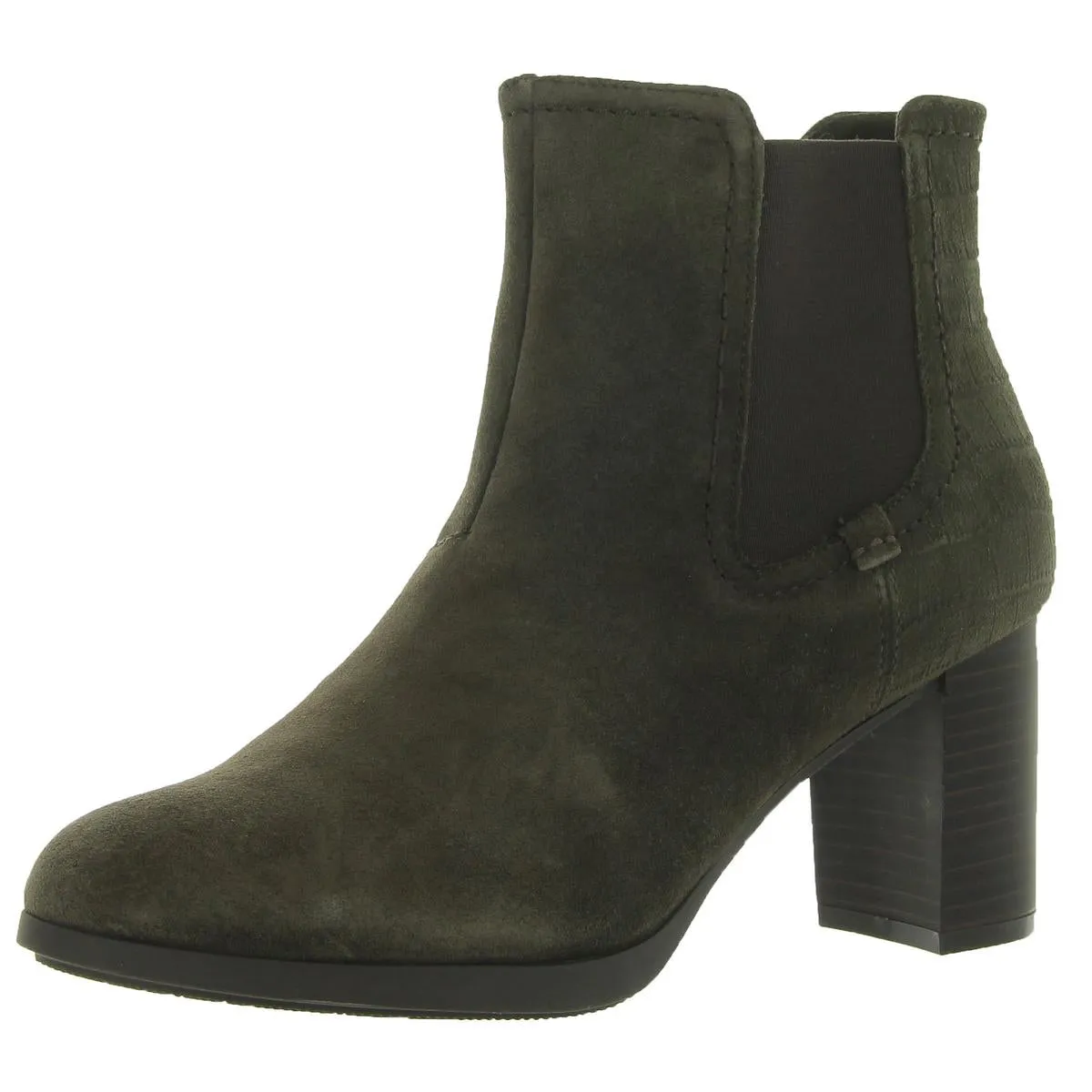 Clarks Womens BAYLA GLOW Leather Laceless Ankle Boots