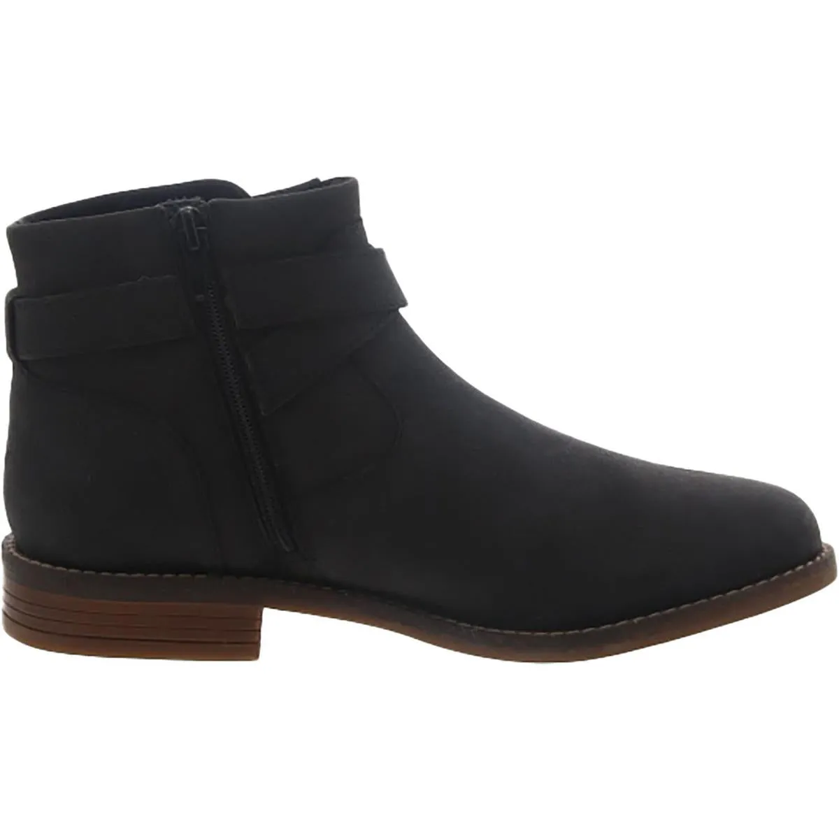 Clarks Womens Brean Strap Leather Block Heel Ankle Boots