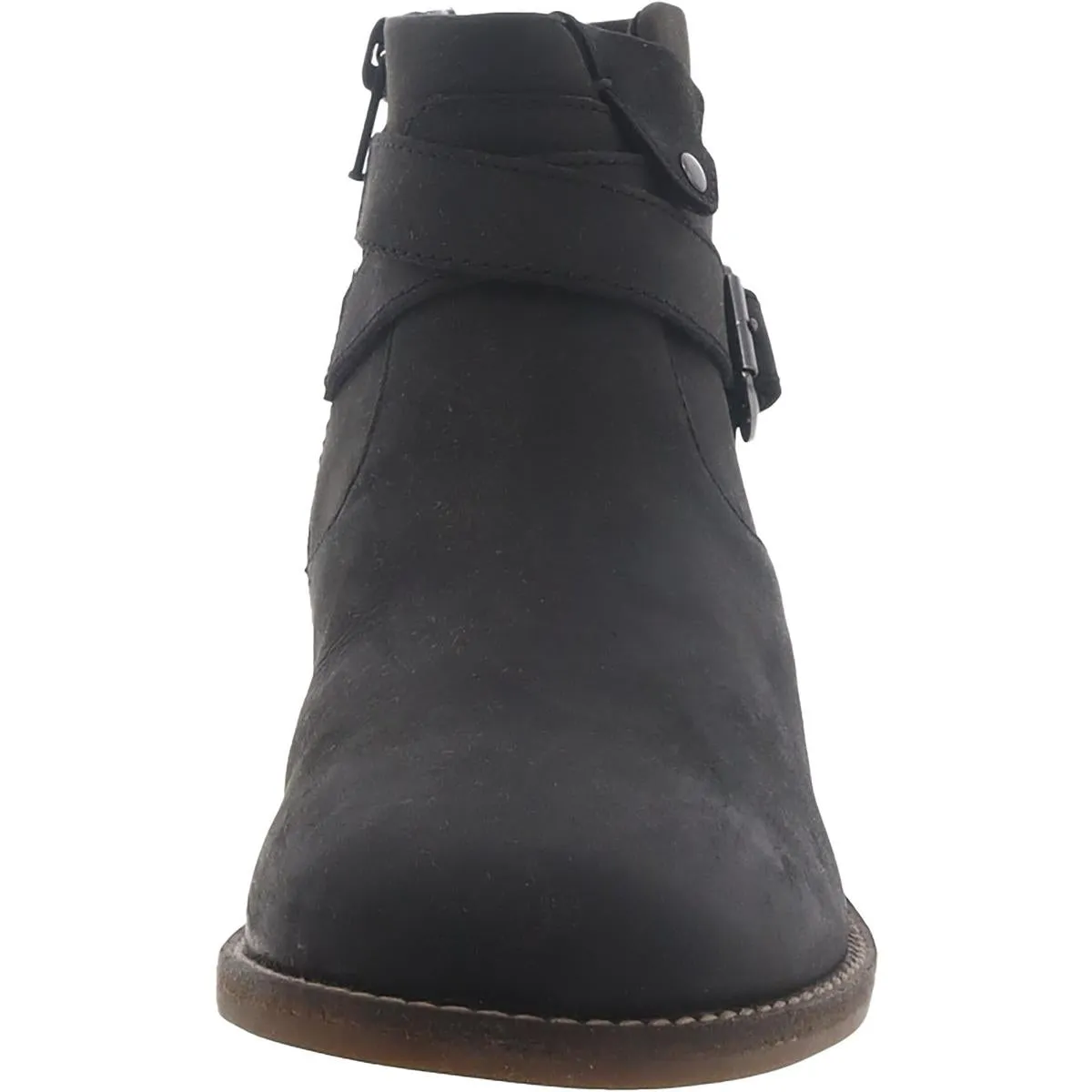 Clarks Womens Brean Strap Leather Block Heel Ankle Boots