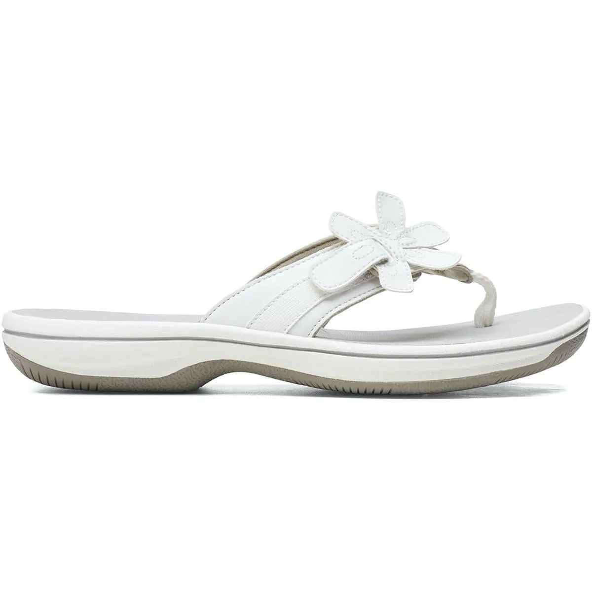 Clarks Womens Brinkley Flora Faux Leather Snake Print Thong Sandals