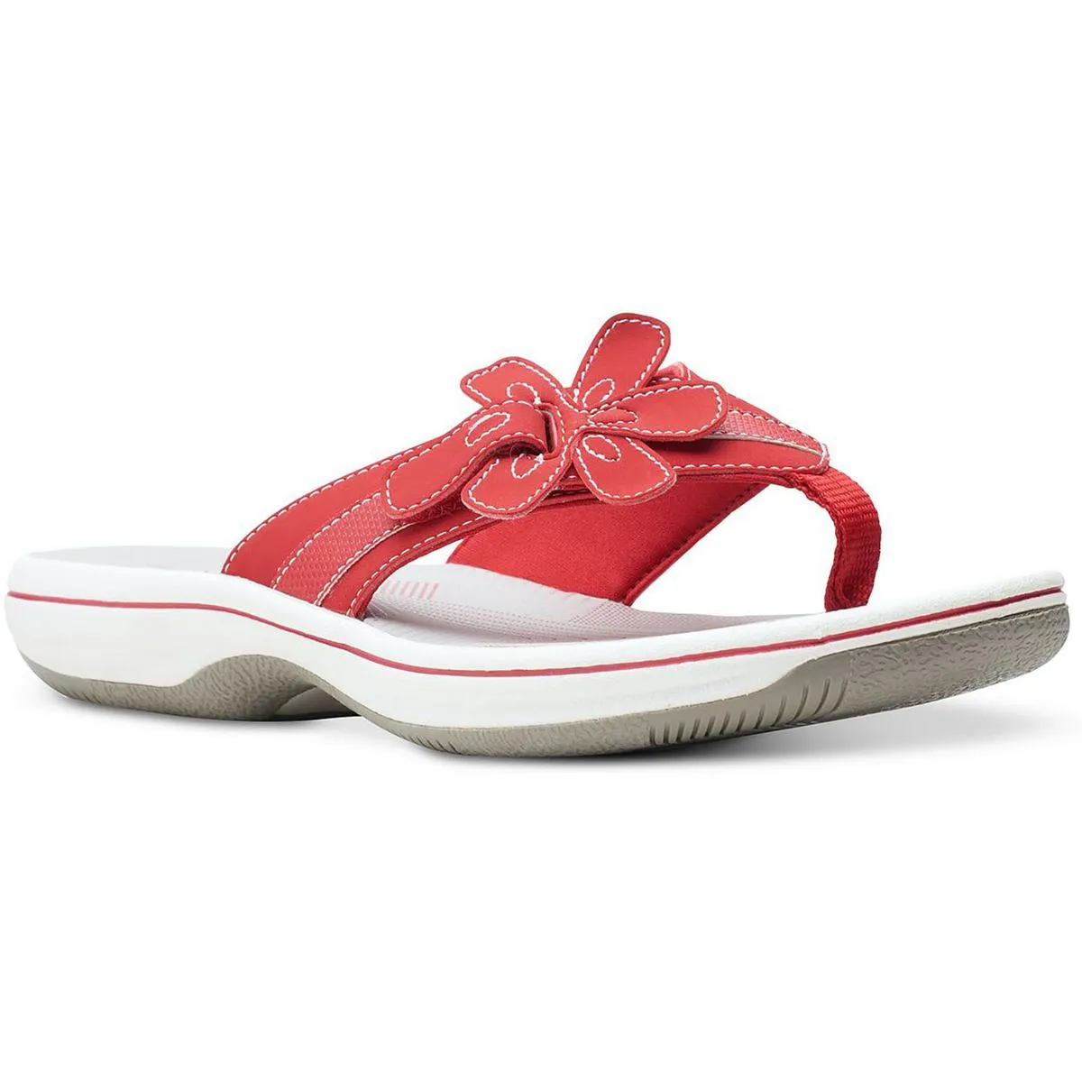 Clarks Womens Brinkley Flora Faux Leather Snake Print Thong Sandals