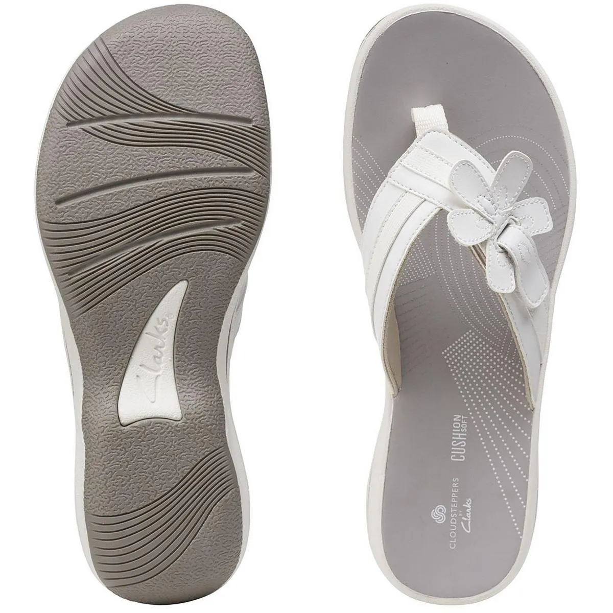 Clarks Womens Brinkley Flora Faux Leather Snake Print Thong Sandals