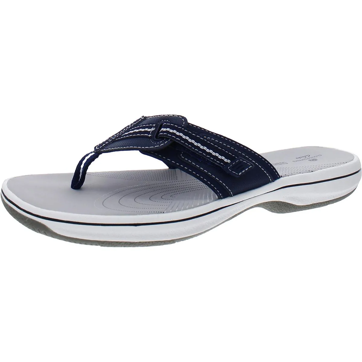 Clarks Womens Brinkley Jazz Faux Leather Thong Flip-Flops