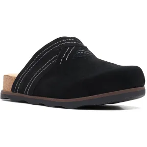 Clarks Womens Brynn Glide Suede Cork Mule Sandals