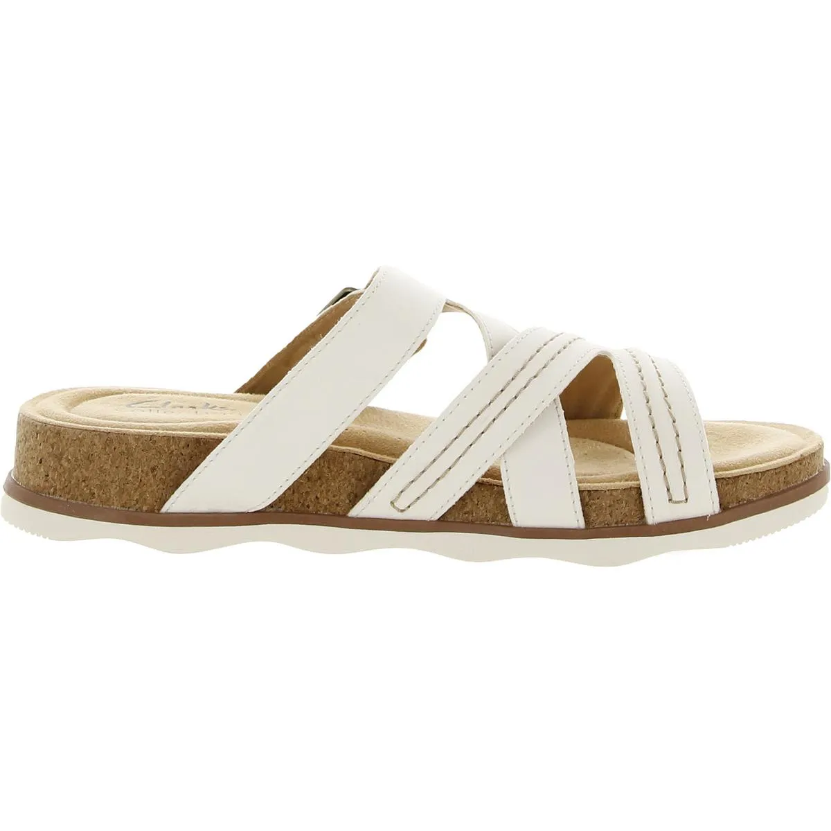 Clarks Womens Brynn Hope Leather Buckle Slide Sandals