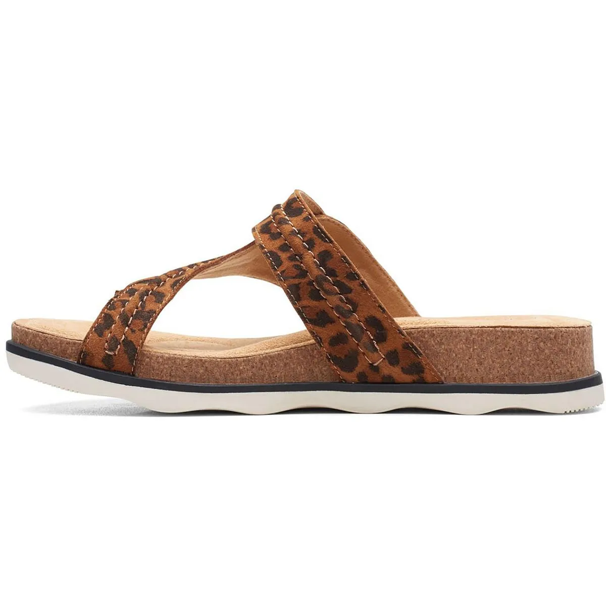 Clarks Womens Brynn Madi Buckle Cushioned Footbed Slide Sandals