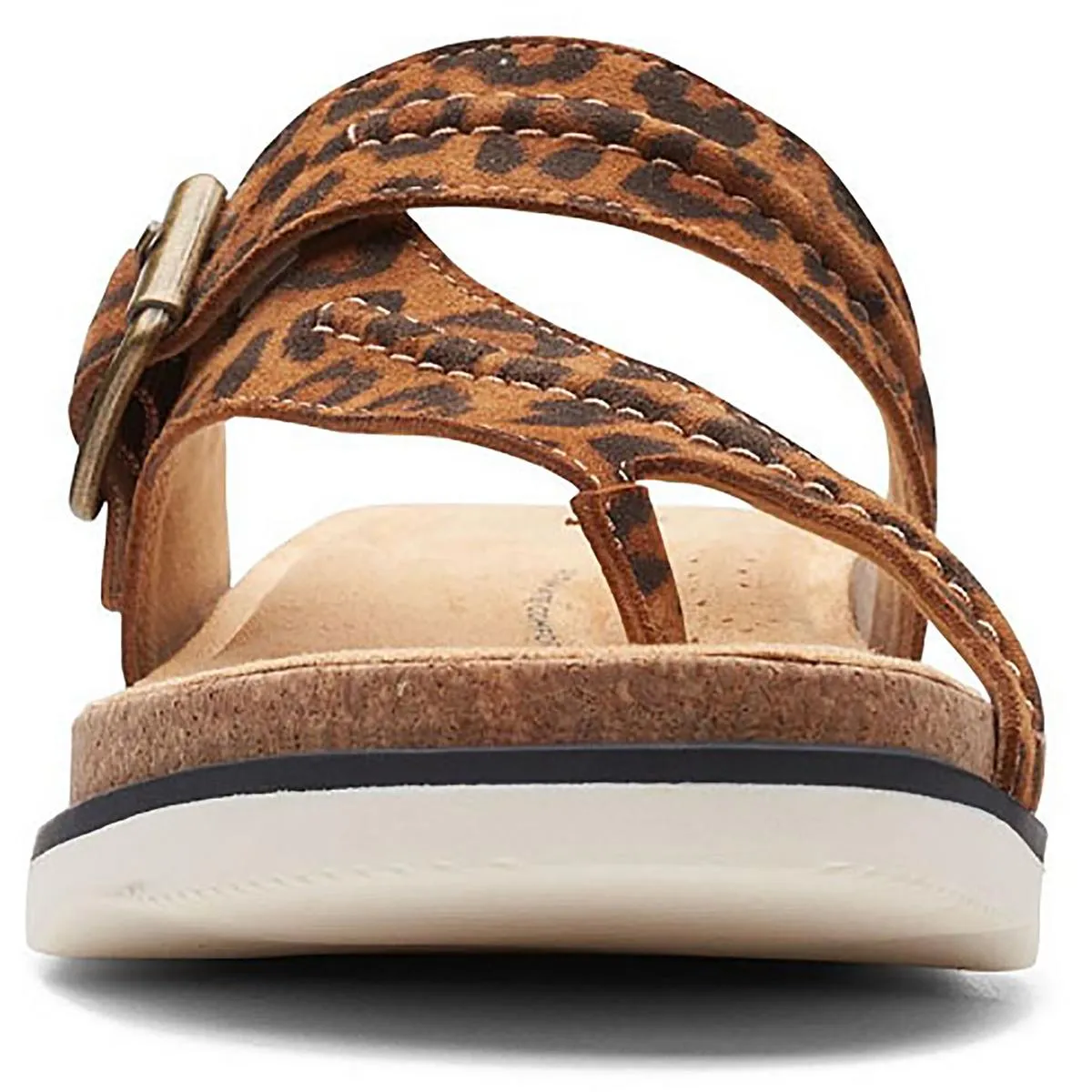 Clarks Womens Brynn Madi Buckle Cushioned Footbed Slide Sandals