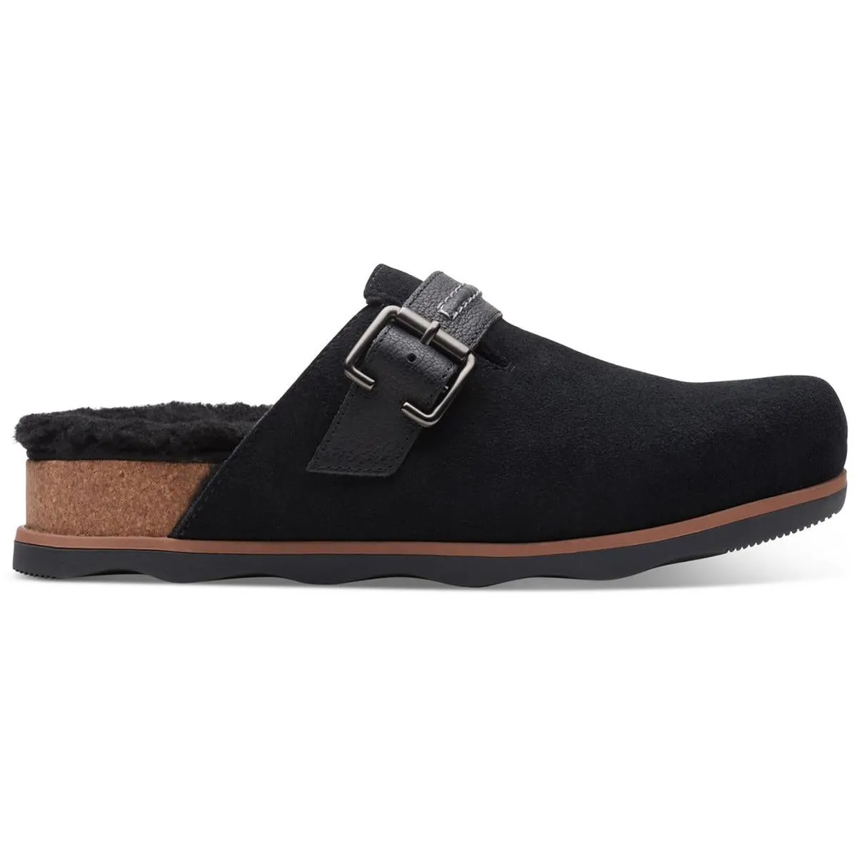 Clarks Womens Brynn Slide Laceless Faux Fur Mules