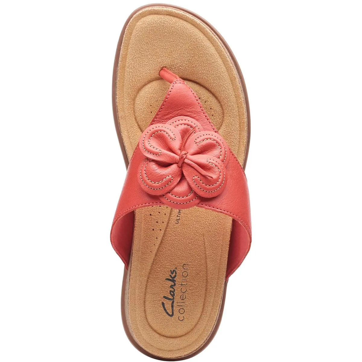 Clarks Womens Brynn Style Leather Cushioned Footbed Slide Sandals