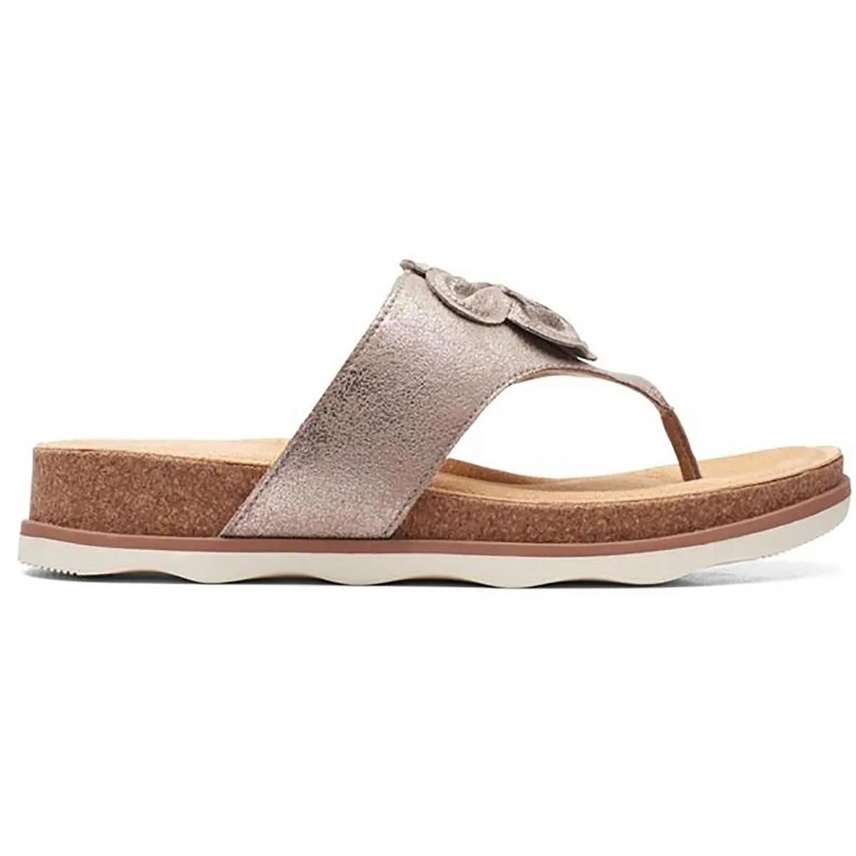 Clarks Womens Brynn Style Leather Cushioned Footbed Slide Sandals