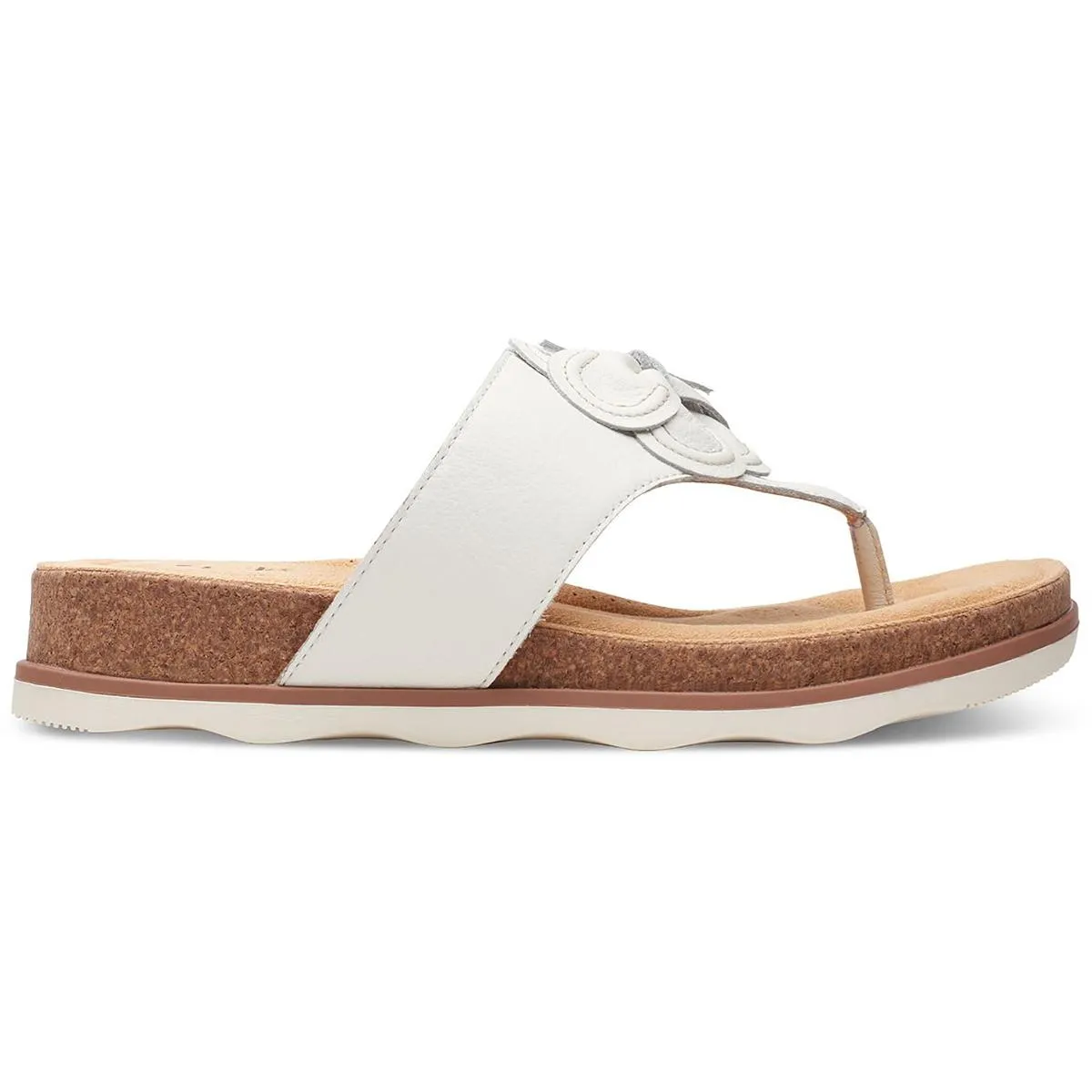 Clarks Womens Brynn Style Leather Cushioned Footbed Slide Sandals