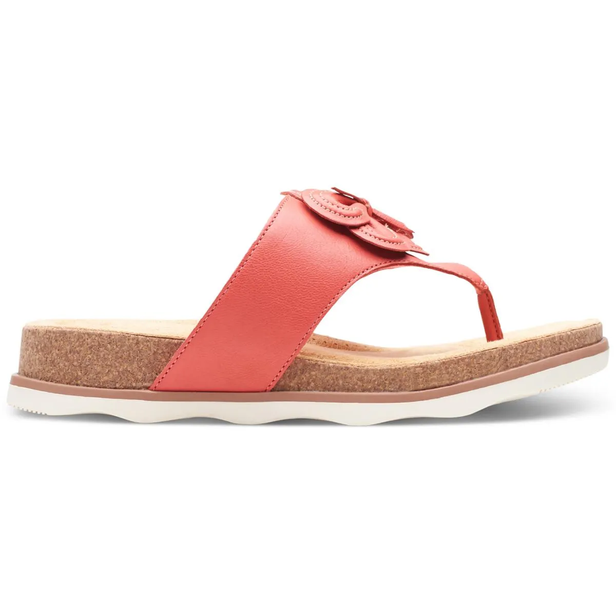 Clarks Womens Brynn Style Leather Cushioned Footbed Slide Sandals