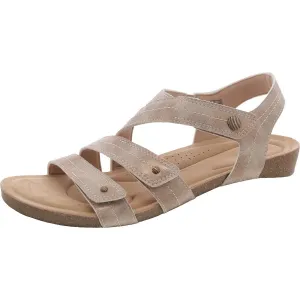 Clarks Womens Calenne Clara Faux Leather Wedge Ankle Strap