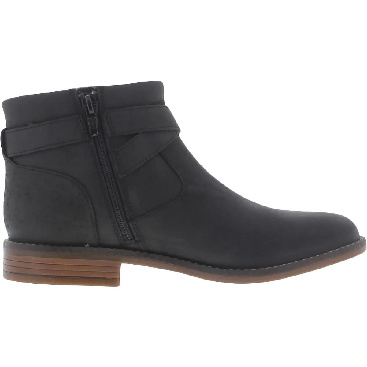 Clarks Womens Camzin Dime Leather Block Heel Ankle Boots