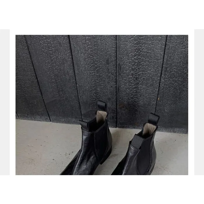 Faux Leather Short Chelsea Boots