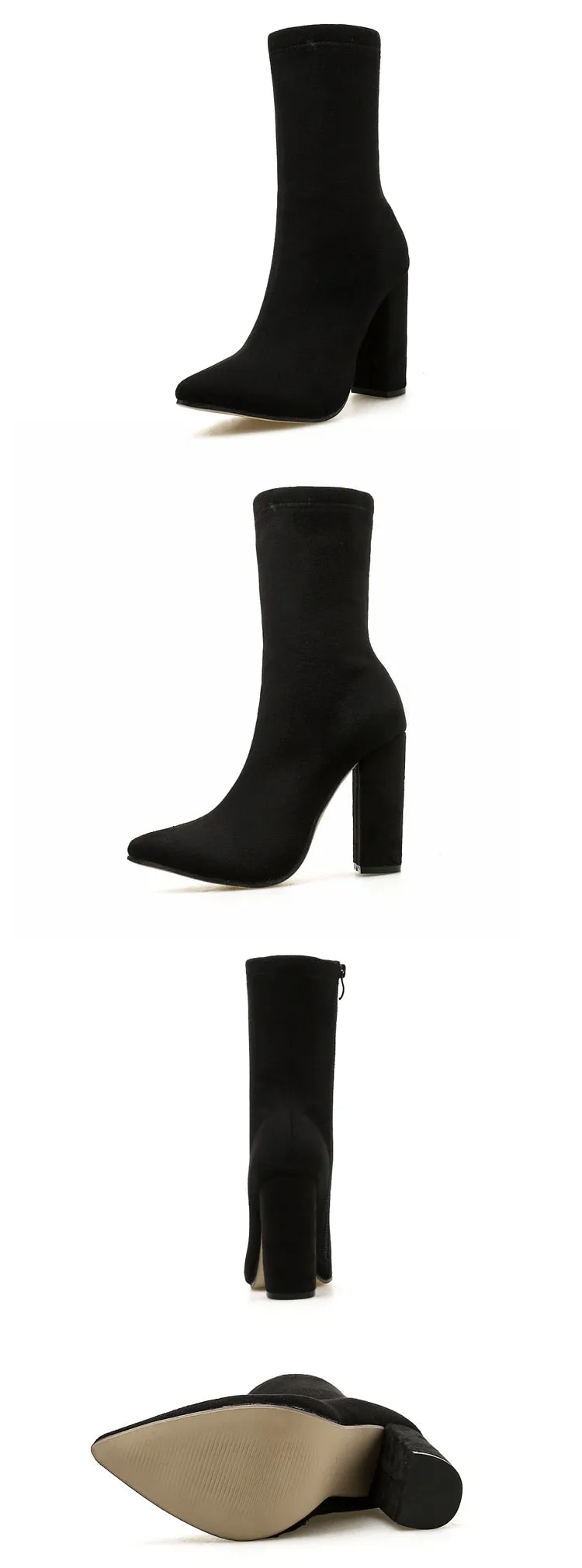 Flock Ladies Chelsea Boots with zipper