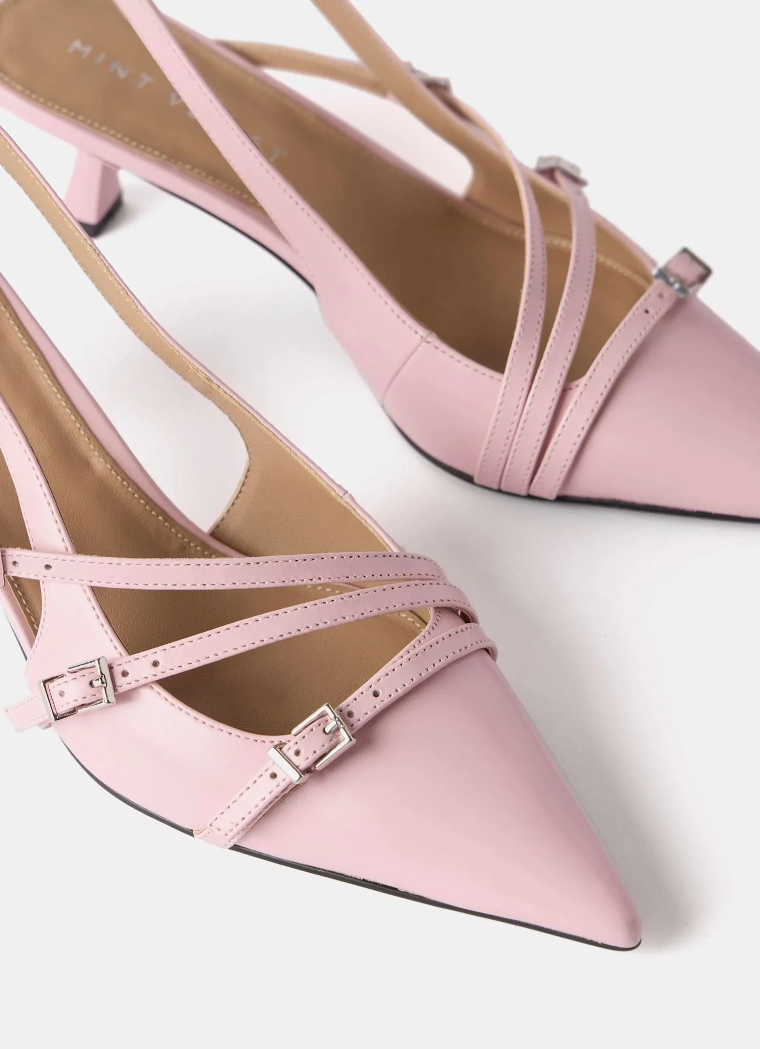 Kit Pink Slingback Kitten Heels