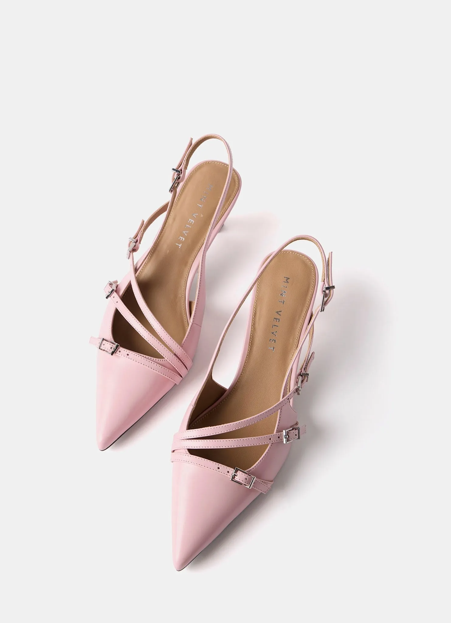 Kit Pink Slingback Kitten Heels