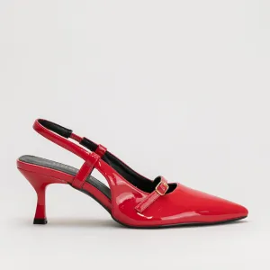 Kitten Heel Pointy Sling Back _ 161402