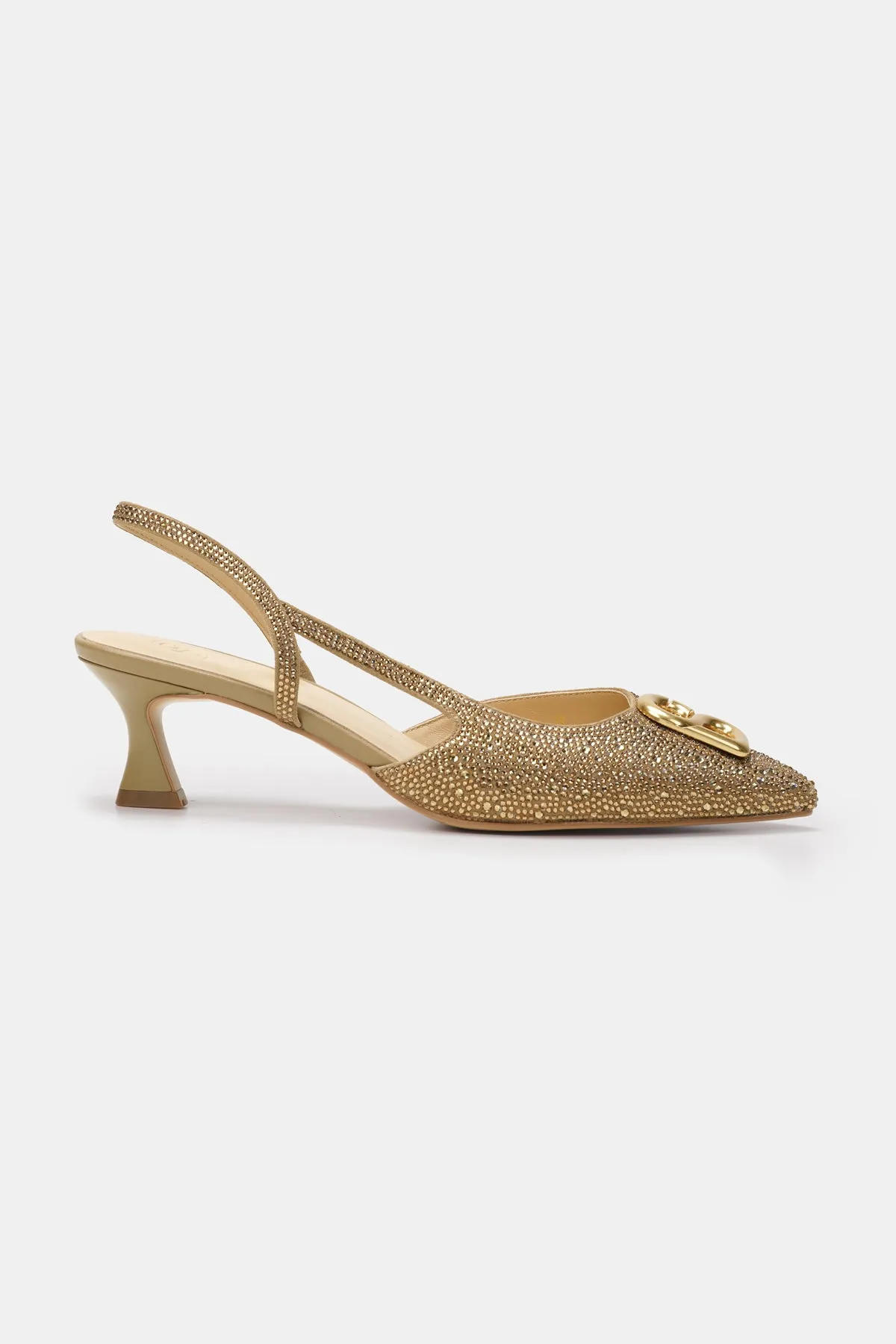 Kylie Heels with Crystal - Gold