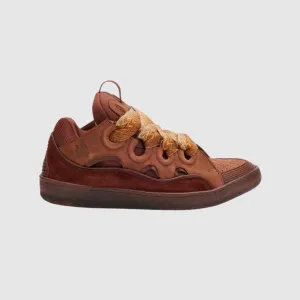 Lanvin Brown Curb Suede Chunky Low-Top Sneakers