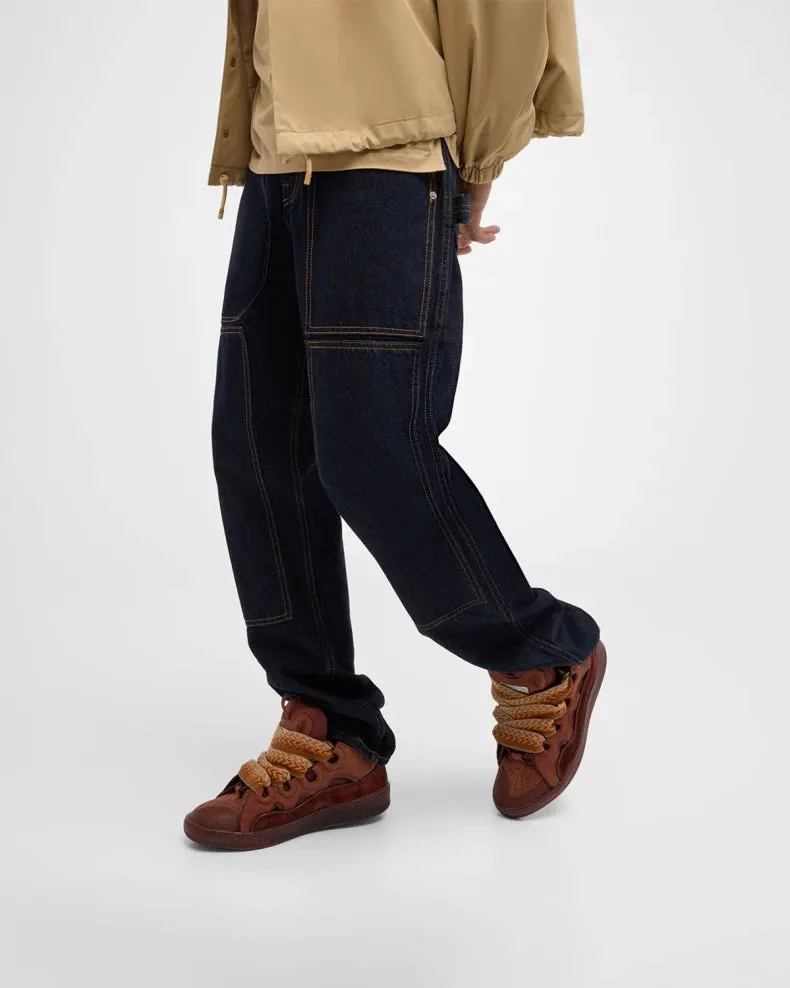 Lanvin Brown Curb Suede Chunky Low-Top Sneakers