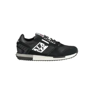 Napapijri Zwarte Leren Sneakers Voor Mannen