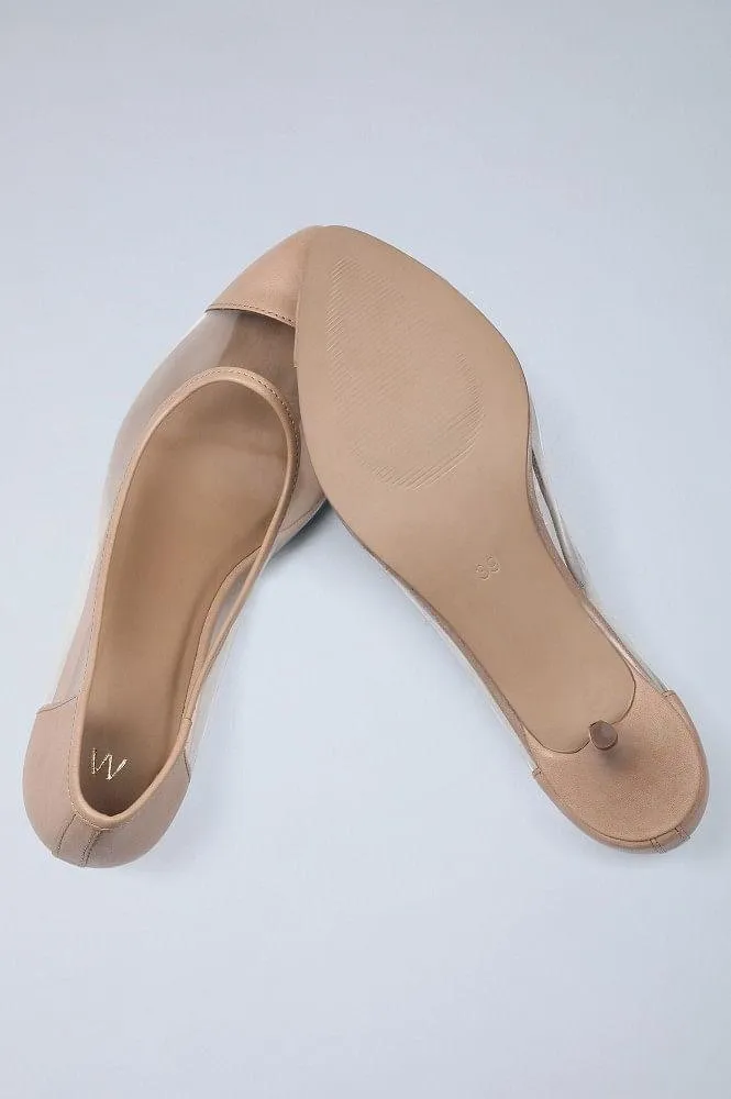 Nude Pointed Toe Kitten Heels